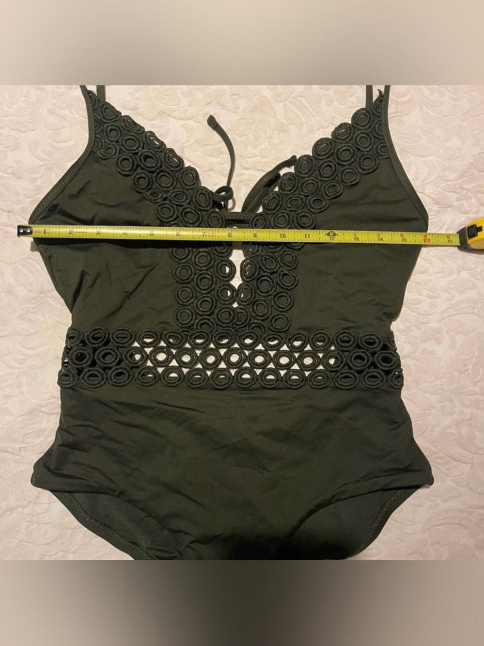 Becca Olive Green One-Piece Swimsuit - Picture 6 of 7
